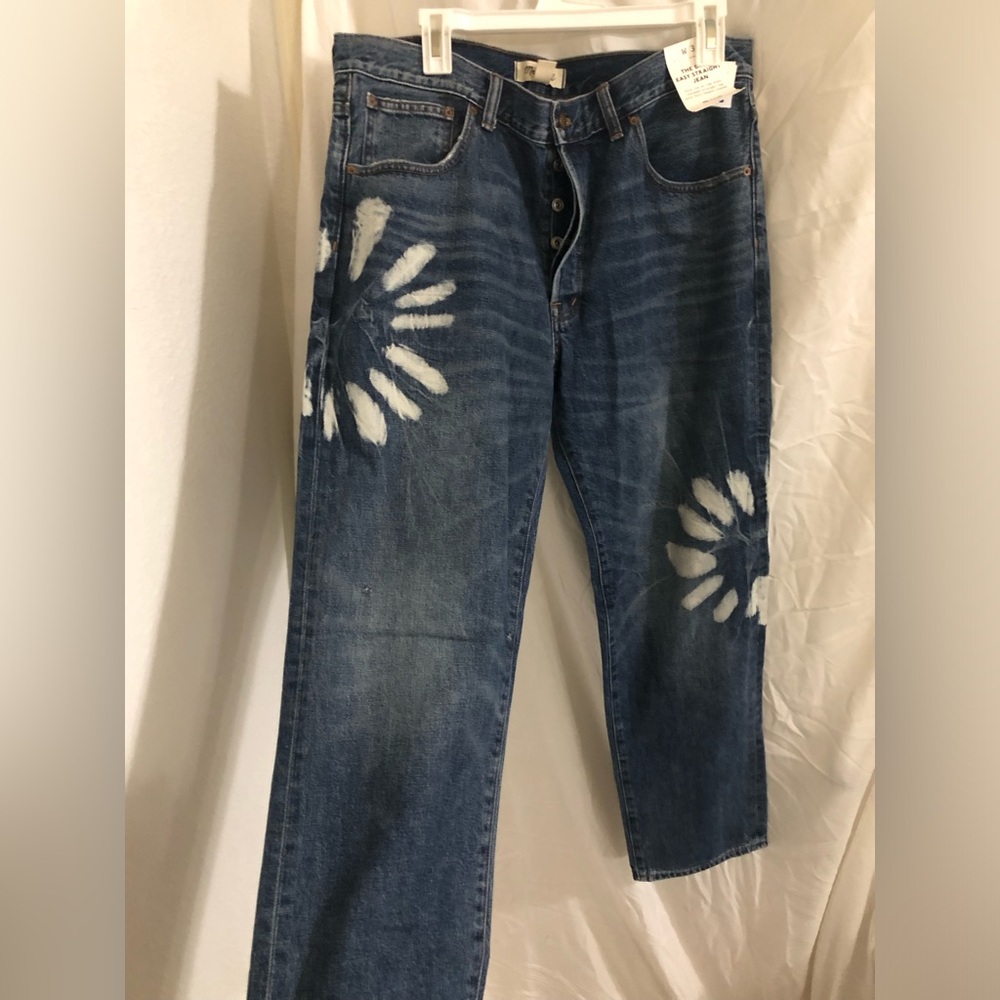 Madewell The Dean Easy Straight shibori wash Rigid Jeans size 30 brand new - Picture 12 of 17